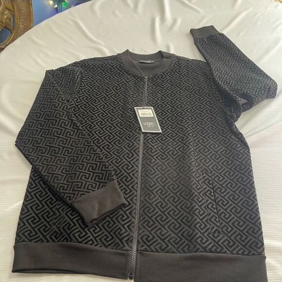 NWT Casa Moda Black Knit Bomber Jacket Size Medium New - Picture 5 of 8